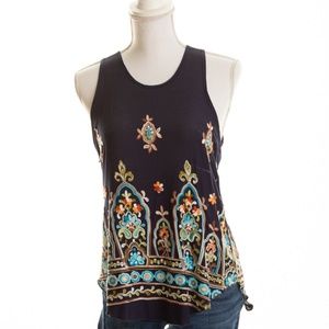 Women's KLD navy embroidered tank top